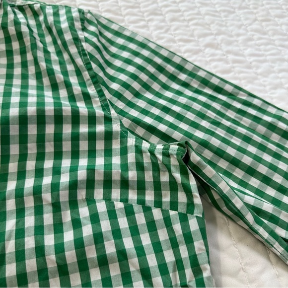 1901 Green and White Gingham Formal Button Down Shirt - Picture 8 of 13